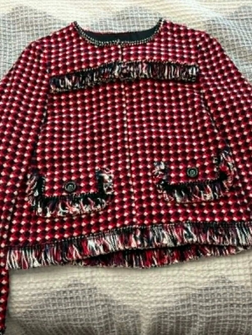BOUTIQUE MOSCHINO BLAZER | SIZE USA 6. Barely worn no sign of age. Red, black.